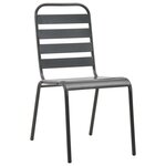 vidaXL Chaises empilables de d'extérieur 2 Pièces Acier Gris