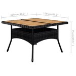vidaXL Ensemble à manger de jardin 9 Pièces Résine tressée et acacia Noir