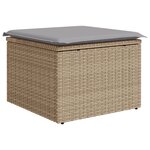 Ensemble de canapé de jardin 6 pièces avec coussins Beige en Rotin