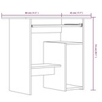 vidaXL Bureau Chêne fumé 80x45x74 cm Bois d'ingénierie