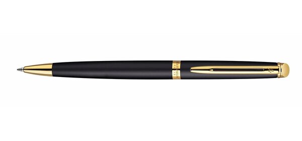 Stylo Bille Hémisphère Pte Moyenne Corps Noir Mat Attribut Doré WATERMAN