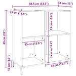 vidaXL Armoire à disques blanc 84 5x38x89 cm bois d'ingénierie