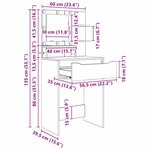 vidaXL Tables de maquillage pour chambre Chêne brun 80 x 39 6 x 135 cm