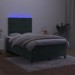 vidaXL Sommier à lattes de lit avec matelas LED vert foncé 120x190 cm