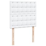 vidaXL Sommier à lattes de lit avec matelas Blanc 80x200 cm Similicuir