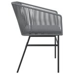 vidaXL Chaises de jardin lot de 2 avec coussins gris résine tressée