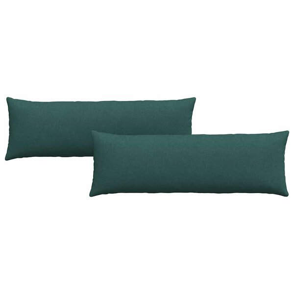 vidaXL Coussins de canapé 2 pc tissu Vert foncé 120 x 40 cm