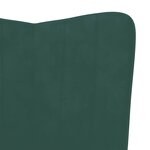 vidaXL Chaise de relaxation avec tabouret Vert foncé Velours