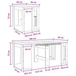 vidaXL Table à dîner 180 x 85 x 75 cm Bois d'ingénierie Bois ancien