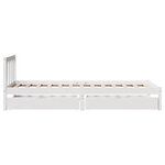 vidaXL Cadre de lit sans matelas blanc 75x190 cm bois de pin massif