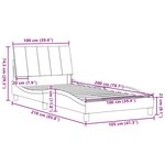 vidaXL Cadre de lit sans matelas gris foncé 100x200 cm tissu