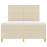 vidaXL Lit à ressorts avec matelas Crème 160 x 200 cm tissu