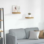 vidaXL Étagère Murale 2 Pièces Beige 23 x 23 5 x 4 cm Bois d'ingénierie