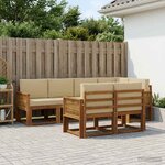 vidaXL Ensemble de canapés d'extérieur 7 Pièces Naturel et Beige