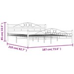 vidaXL Cadre de lit sans matelas blanc métal 180x200 cm