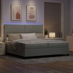 vidaXL Lit à ressorts avec matelas Gris clair 200 x 200 cm Velours