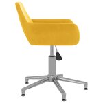 vidaXL Chaise pivotante de salle à manger Jaune Velours