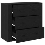 vidaXL Buffet en chêne noir avec tiroir Chêne noir 80 x 33 x 70 cm