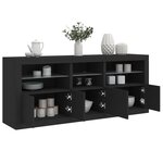 vidaXL Buffet avec lumières LED noir 162x37x67 cm