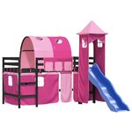 vidaXL Lit mezzanine enfants avec tour sans matelas rose 80x200 cm