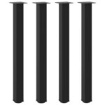 vidaXL Pieds de table de bar 4 pièces Noir 90-92 cm Acier