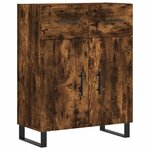 vidaXL Buffet haut Chêne fumé 69 5x34x180 cm Bois d'ingénierie