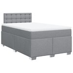 vidaXL Sommier à lattes de lit et matelas gris clair 120x190 cm tissu