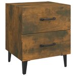 vidaXL Table de chevet Chêne fumé 40x35x47 5 cm