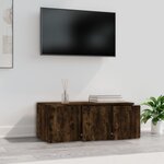 vidaXL Meuble TV Chêne fumé 80x34x30 cm Bois d'ingénierie