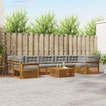 vidaXL Ensemble de canapés d'extérieur 8 Pièces Gris Naturel et Clair