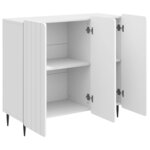vidaXL Buffet Blanc brillant 89 x 34 5 x 82 cm Bois d'ingénierie