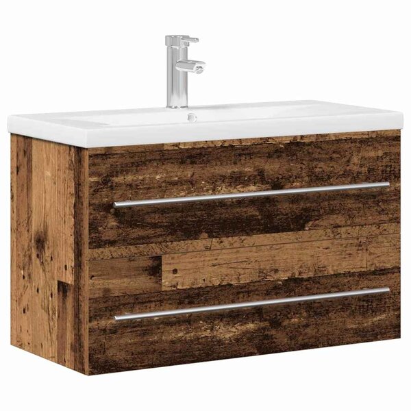 vidaXL Meuble de Lavabo de Salle de Bain Bois ancien 80 x 38 5 x 48 cm
