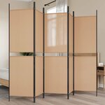 vidaXL Paravent 5 Panels Beige 250 x 180 cm Tissu