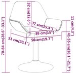Vidaxl chaise pivotante de salle à manger gris foncé velours