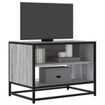 vidaXL Meuble TV sonoma gris 61x40x46 cm bois d'ingénierie et métal