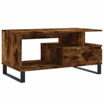 vidaXL Table basse Chêne fumé 90x49x45 cm Bois d'ingénierie