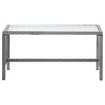 vidaXL Salon de jardin 4 Pièces avec coussin Résine tressée Anthracite