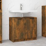 vidaXL Armoire de bain Chêne fumé 64 5x33 5x59 cm Bois d'ingénierie