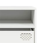 vidaXL Meuble TV blanc 202x39x43 5 cm acier laminé à froid