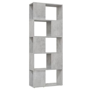 vidaXL Bibliothèque/Séparateur de pièce Gris béton 60x24x155 cm