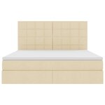 vidaXL Lit avec rangement et LED Crème 160 x 200 cm Polyester