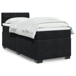 vidaXL Sommier à lattes de lit avec matelas noir simple velours