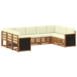vidaXL Ensemble de canapés d'extérieur 7 pc Naturel et Crème