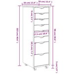 vidaXL Armoire roulante avec tiroirs MOSS bois de pin marron miel