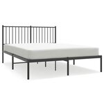 vidaXL Cadre de lit métal sans matelas avec tête de lit noir 140x200cm