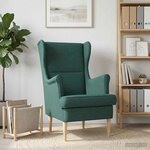 vidaXL fauteuil Vert foncé tissu