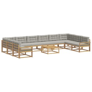vidaXL Ensemble de canapés d'extérieur 11 pc Blanc et gris clair