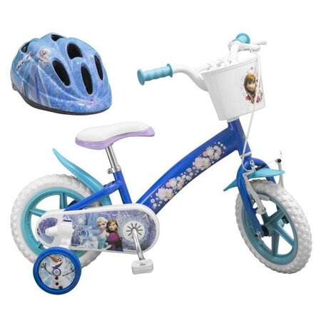 LA REINE DES NEIGES Vélo 12 + Casque - Enfant fille - Bleu et blanc - La  Poste