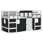vidaXL Lit mezzanine enfants avec rideaux sans matelas 90x190 cm