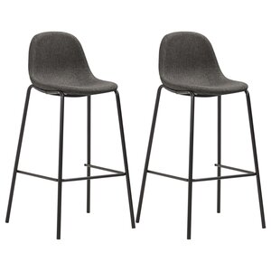 vidaXL Chaises de bar lot de 2 gris foncé tissu